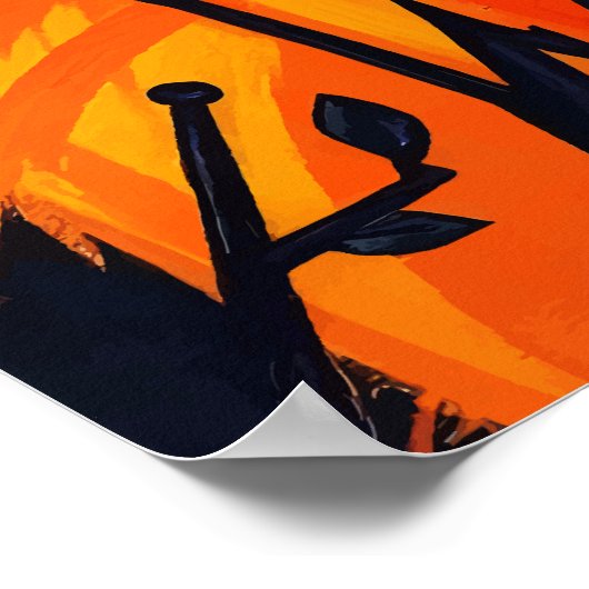 Psychedelic Monkey Face – Neon Oerwoud Energie Poster (Hoek)