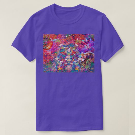 Psychedelic Moody Floral Wallpaper T-shirt (Design voorkant)