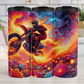 Psychedelic Motocross Rider Art Print Thermosbeker