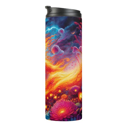 Psychedelic Motocross Rider Art Print Thermosbeker (Geroteerd rechts)