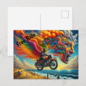 Psychedelic Motorcycle Dreamscape Briefkaart (Voorkant / Achterkant)