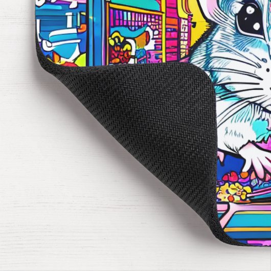 Psychedelic Mouse A Colorful Journey Muismat (Hoek)