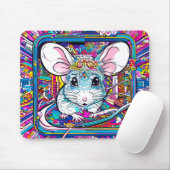 Psychedelic Mouse A Colorful Journey Muismat (Met muis)