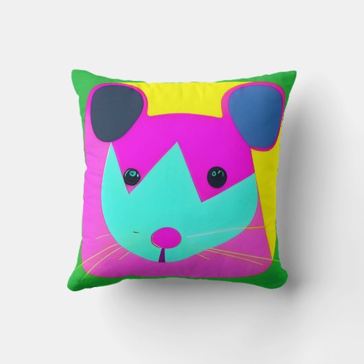 Psychedelic Mouse op kinderkamer Kussen (Achterkant)