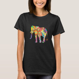 Psychedelic Multi-Color Elephant T-shirt