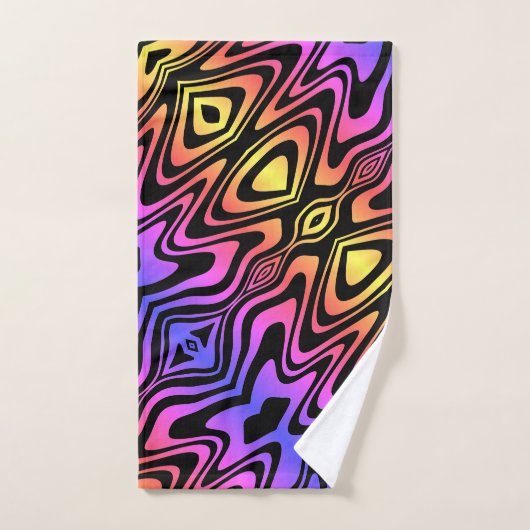 Psychedelic Multicolored Hand Towel Handdoek (Handdoek)