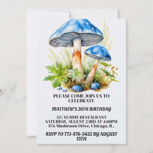 Psychedelic Mushroom Forest Print Verjaardagsfeest Kaart (Voorkant)
