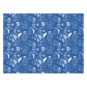 Psychedelic Mushroom Pattern 2D.BW.b Blauw BG Tafelkleed (Voorkant (Horizontaal))
