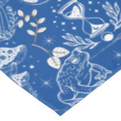 Psychedelic Mushroom Pattern 2D.BW.b Blauw BG Tafelkleed (Gekanteld)