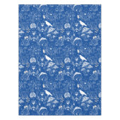 Psychedelic Mushroom Pattern 2D.BW.b Blauw BG Tafelkleed (Voorkant)