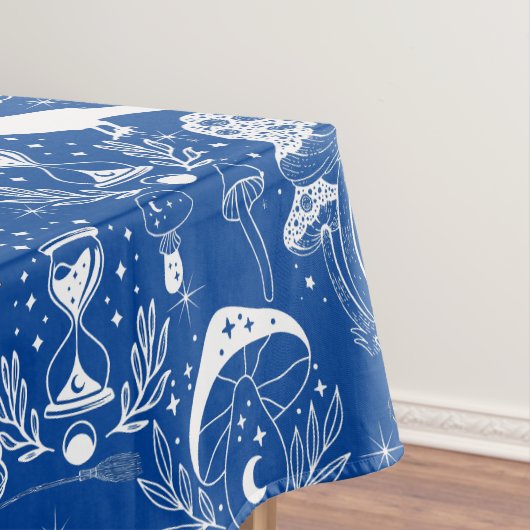Psychedelic Mushroom Pattern 2D.BW.b Blauw BG Tafelkleed (Voorbeeld)