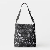 Psychedelic Mushroom Pattern 2D.BW.b Crossbody Tas (Achterkant)