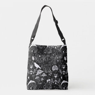 Psychedelic Mushroom Pattern 2D.BW.b Crossbody Tas