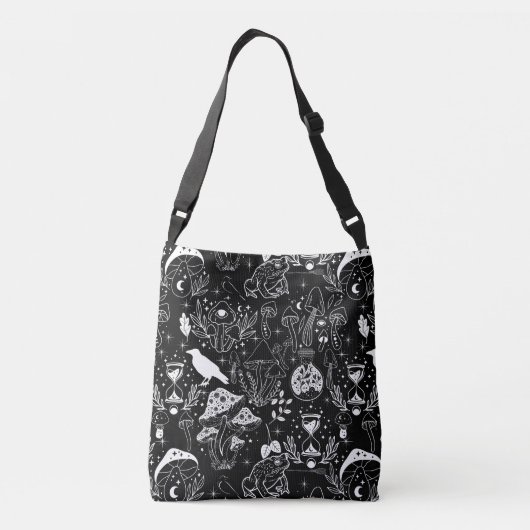 Psychedelic Mushroom Pattern 2D.BW.b Crossbody Tas (Achterkant)