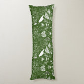 Psychedelic Mushroom Pattern 2D.BW.b D Groen BG Lichaamskussen (Achterkant (Verticaal))