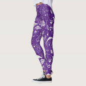 Psychedelic Mushroom Pattern 2D.BW.b Paarse BG Leggings (Links)