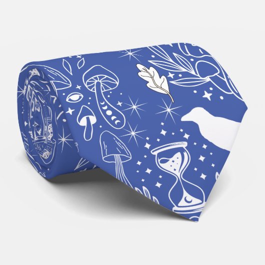 Psychedelic Mushroom Pattern 2D.BW.b Stropdas (Opgerold)