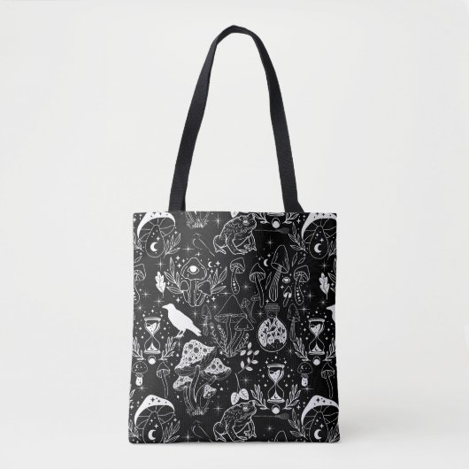 Psychedelic Mushroom Pattern 2D.BW.b Tote Bag (Voorkant)