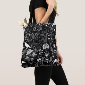 Psychedelic Mushroom Pattern 2D.BW.b Tote Bag (Dichtbij)