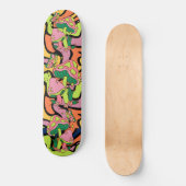 Psychedelic Mushroom Retro Patroon Persoonlijk Skateboard (Voorkant)