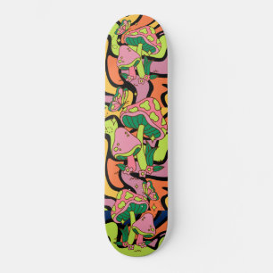Psychedelic Mushroom Retro Patroon Persoonlijk Skateboard