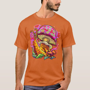Psychedelic Mushroom Snail Art T-shirt