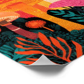 Psychedelic Mushroom Sunset – Retro Fantasy Nature Poster (Hoek)