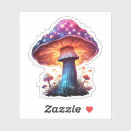 Psychedelic Mushroom Waterverf Rainbow Artwork Sticker