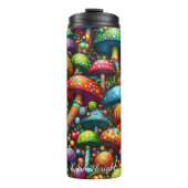 Psychedelic Mushroom Wonderland Pattern Thermosbeker (Voorkant)