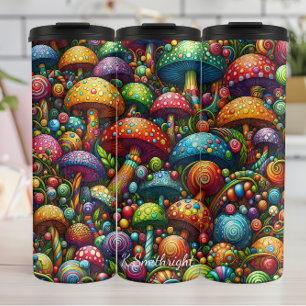 Psychedelic Mushroom Wonderland Pattern Thermosbeker