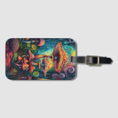 Psychedelic Mushrooms Funky Artwork Bagagelabel (Voorkant (horizontaal))