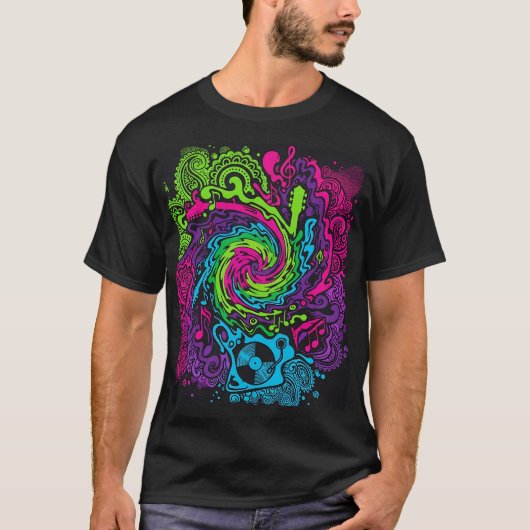 Psychedelic Music Festival T-Shirt | Retro Trippy  (Voorkant)