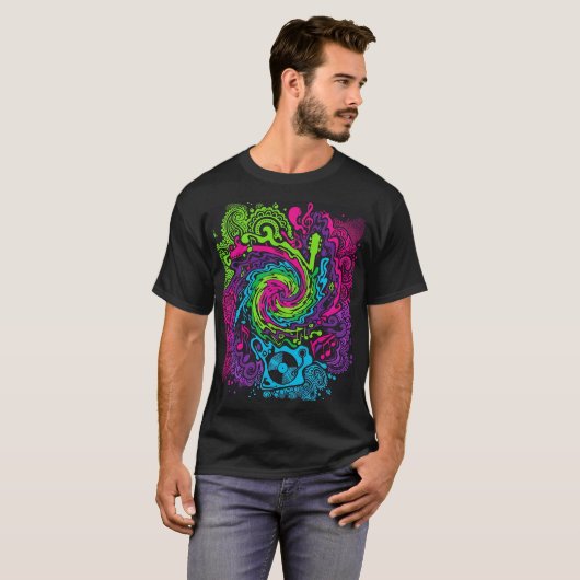Psychedelic Music Festival T-Shirt | Retro Trippy  (Voorkant volledig)
