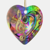 Psychedelic Music Heart Clefs Ornament (Rechts)