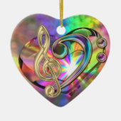Psychedelic Music Heart Clefs Ornament (Voorkant)
