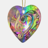 Psychedelic Music Heart Clefs Ornament (Links)