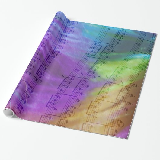 Psychedelic Musical Notes Cadeaupapier (Uitgerold)