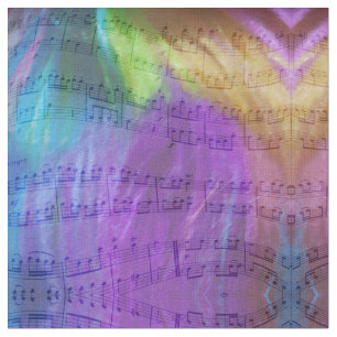 Psychedelic Musical Notes Stof