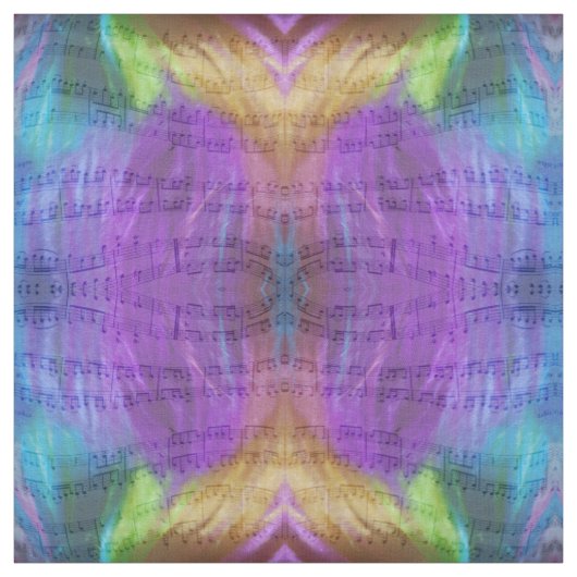 Psychedelic Musical Notes Stof (Swatch)