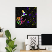 Psychedelic namiddag, een bulgvogelafdruk poster (Thuiskantoor)
