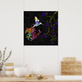 Psychedelic namiddag, een bulgvogelafdruk poster (Keuken)