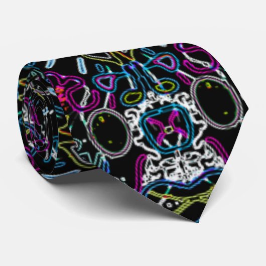 Psychedelic Necktie Stropdas (Opgerold)
