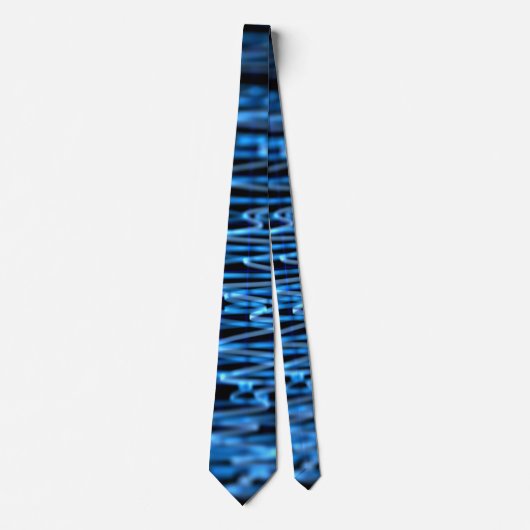 Psychedelic Neon Blue Brainwaves Necktie Stropdas (Voorkant)