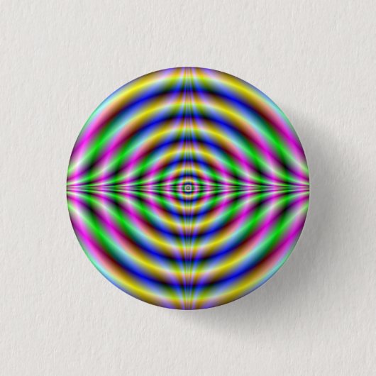 Psychedelic Neon Eye Ronde Button 3,2 Cm (Voorkant)