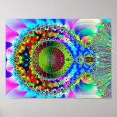 Psychedelic Neon Fractal Poster (Voorkant)