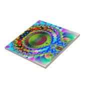 Psychedelic Neon Fractal Tegeltje (Zijkant)