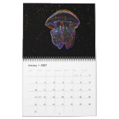Psychedelic Neon Jellyfish Wall Agenda Kalender (Jan 2027)