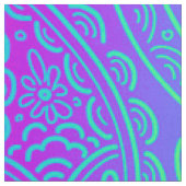 Psychedelic Neon Rainbow Paisley Stof (Close Up)