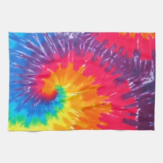 Psychedelic Neon Stropdas-Dye Theedoek (Horizontaal)