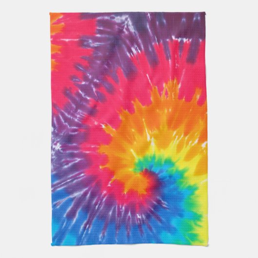 Psychedelic Neon Stropdas-Dye Theedoek (Verticaal)